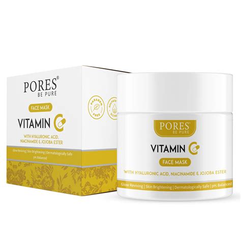 VITAMIN C FACE MASK - With Hylauronic Acid, Niacinamide - 100 G – PORES ...