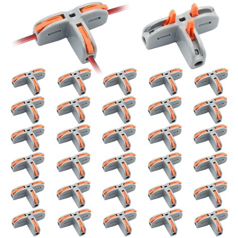 Serplex® 30Pcs T-Shape 3 Way Wire Conductor Quick Cable Splitter ...
