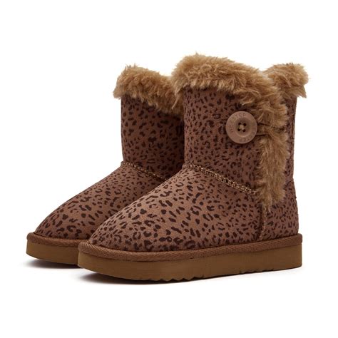 Weestep Wood Button Warm Shearling Winter Lightweight Snow Boots(12 ...