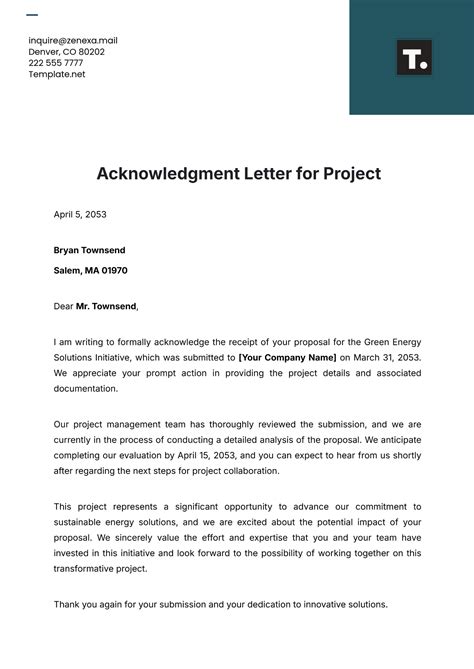 Free Bid Acknowledgment Letter Template to Edit Online