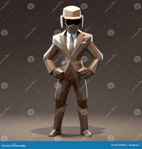 Geometric Minimalism: a 3d Character Study of a Hat-wearing Man in ...