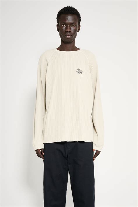 Stüssy Raglan Thermal Basic Stock LS Tee Bone – Très Bien