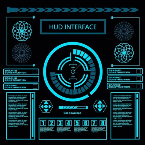 Futuristic blue virtual graphic touch user interface | Premium Vector