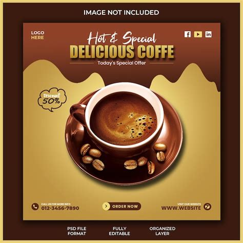 Coffee promotion social media instagram post banner template design ...