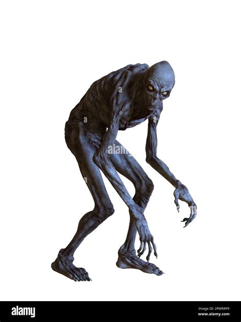 Boogeyman fantasy monster from childhood nightmares, standing hunched ...