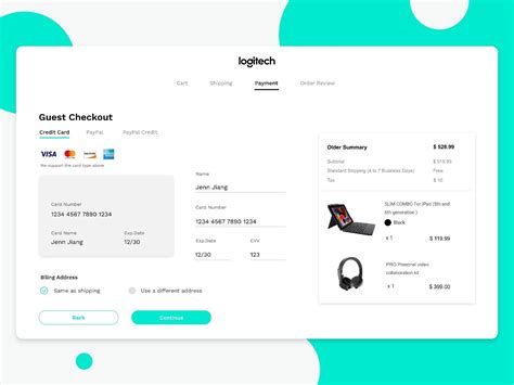 Daily UI 002 Checkout Page for Logitech | Payment page for website ...