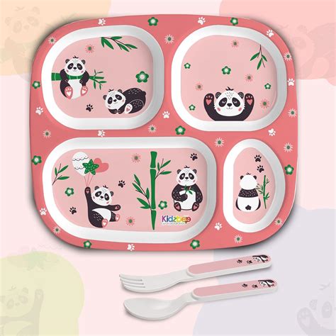 Cello Kidzbee Quadmeal Bamboo Buddies Melamine Meal Set for Kids | BPA ...