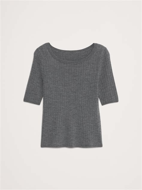 Ribbed Merino Scoop-Neck Sweater | Banana Republic