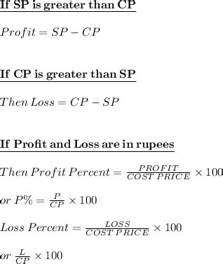 all formulas of profit and loss - Brainly.in