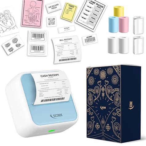 SEZNIK Mini wireless Monochrome Home Inkjet Printers, Inkless, Bluetoo ...