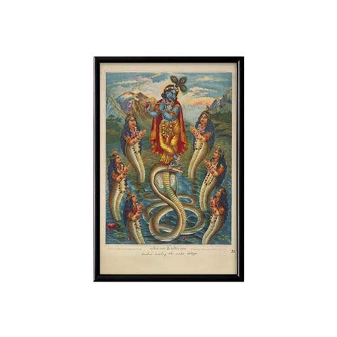 Krishna subduing Kaliya Vintage Mythology Poster & Framed Print ...