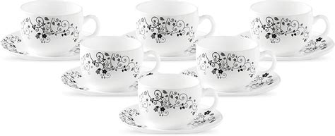 Buy La Opala Diva, Opal Glass Crockery | Coffee Cup Cylinder, Set of 6 ...