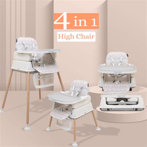 Polka Tots Grow & Glide 4 in 1 Convertible Geometric Design High Chair ...