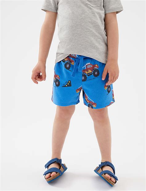 Buy Cotton Rich Monster Truck Print Shorts (2-7 Yrs) at Marks & Spencer