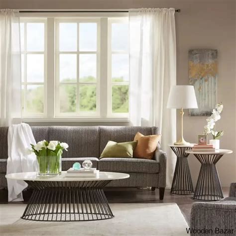 Lizethu White Marble Top Oval Coffee and center Table | Wooden Bazar