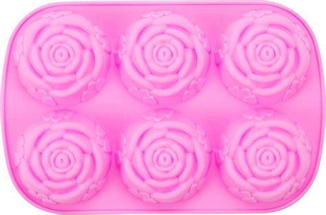Clazkit - YH-008 Silicone 6 Cavity Mixed Flower Cupcake Baking Muffin ...