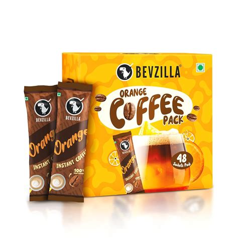 Bevzilla 48 Instant Coffee Powder Sachets (Orange) - 96 Grams | Makes ...