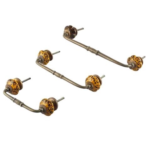 Indian-Shelf 1 Pack Glass Door Handles for Cabinets and Drawers Mustard ...