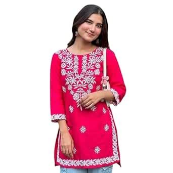 Buy HOUSE OF THE SUKH Womens Viscose Rayon Chikankari Embroidered With ...