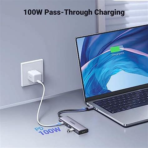 UGREEN 15597 5-IN-1 USB C Hub USB Hub Type-C 100W PD Rapid Charge 3*USB ...