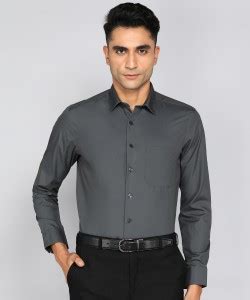 LOUIS PHILIPPE Men Solid Formal Grey Shirt - Buy LOUIS PHILIPPE Men ...