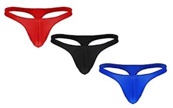 Men's Combo of Stretch Low Rise G-String Thong Sexy Bikini Style, One ...