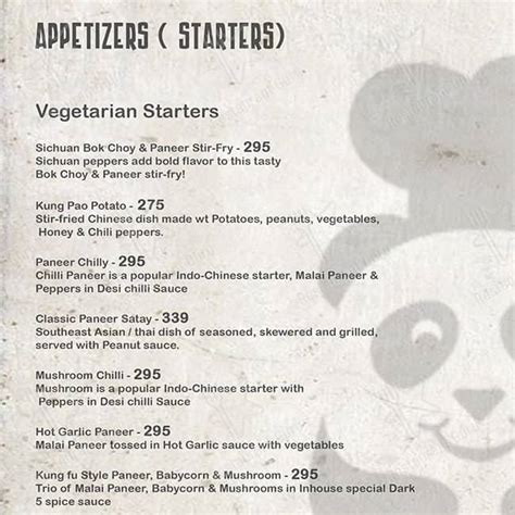 Menu at KUNG FU PANDA, Mumbai, Shop No 4