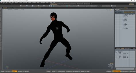 Superhero Wearing Black Suit Fighting Pose 3D | 3D Molier International