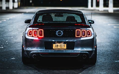 Download wallpaper 3840x2400 ford mustang gt, ford mustang, rear view ...
