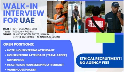 Walk-in Interviews in Sharjah: EFS Facilities Services for Housekeeping ...