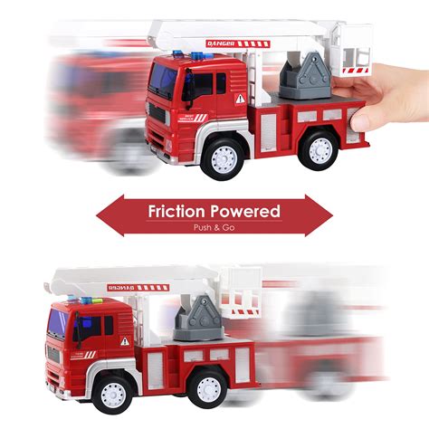 DAMEING Fire Trucks for Boys, Realistic Fire Engine Toys with Lights ...