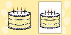 Torta de aniversario de colegio (dibujo) - Twinkl Perú