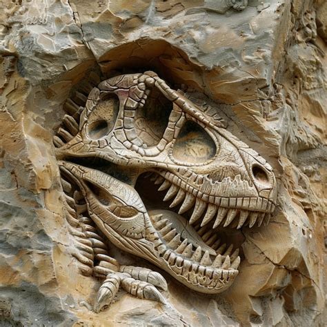 Impressive tyrannosaurus rex fossil skeleton in museum exhibit ...