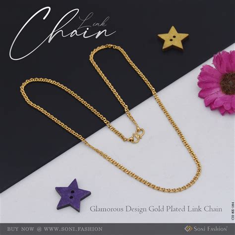 Glamorous Design Gold Plated Link Chain for Men - Style E184 – Soni Fashion