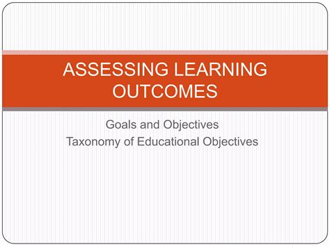 Assessing learning outcomes objectives | PPTX