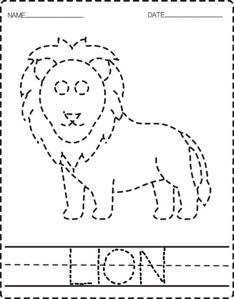 Animal Name Tracing Worksheets - Free coloring pages to print