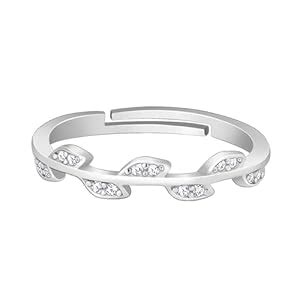 GIVA 925 Silver Zircon Vine Shine Ring, Adjustable | Gifts for Women ...