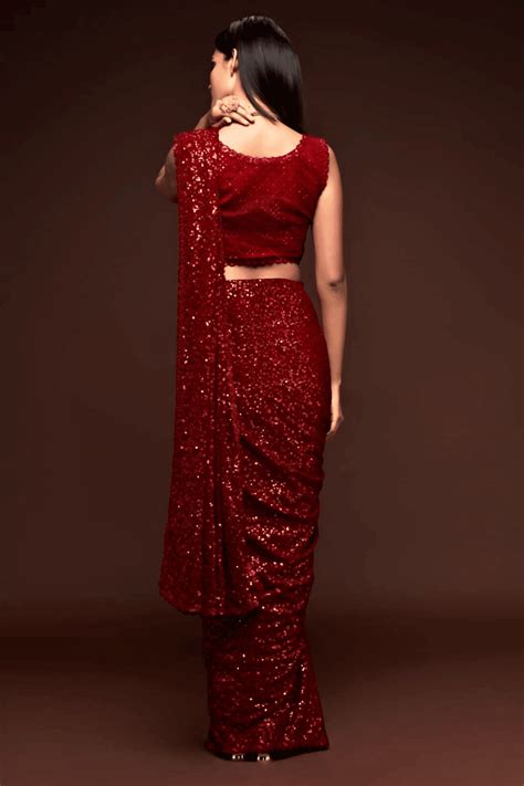 Ready to Wear Partywear Heavy Sequins Saree – Glamwiz India