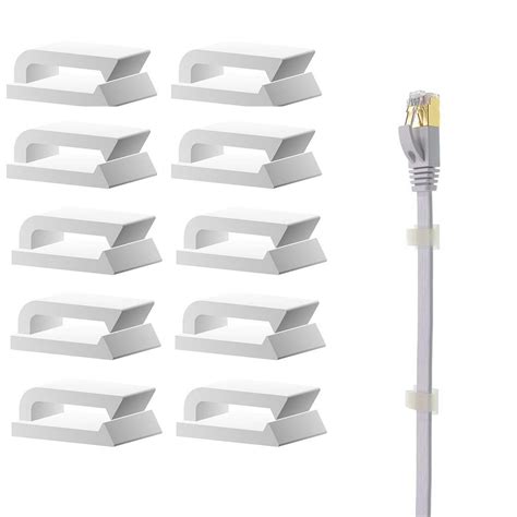 Coopache Ethernet Self Adhesive Plastic 3 m Wire Holder Cable Clips for ...