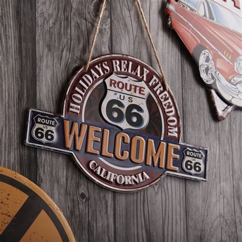 Stunning 3D Metal Welcome Route 66 Plate - Unique Wall Decor for Home ...