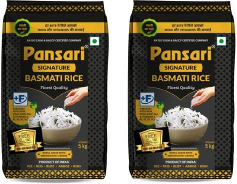 Pansari Signature Basmati Rice, 2-Years Aged Long Grain Rice 10 kg ...