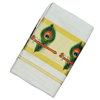 Buy Ekatva Collections Women's Cotton Kerala Kasavu Saree with ...