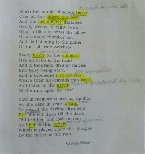 Hey friends!!!Plzzzzzzzzz give me a short summary of the Poem :- "Rain ...