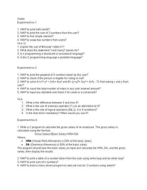 C prog lab file - it is a lab manual of c programminmg sem2 - Code ...