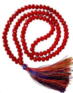 SHREENATHJI 108+1 Beads 6mm Diamond Cut Red Agate Jap Mala for Surya ...