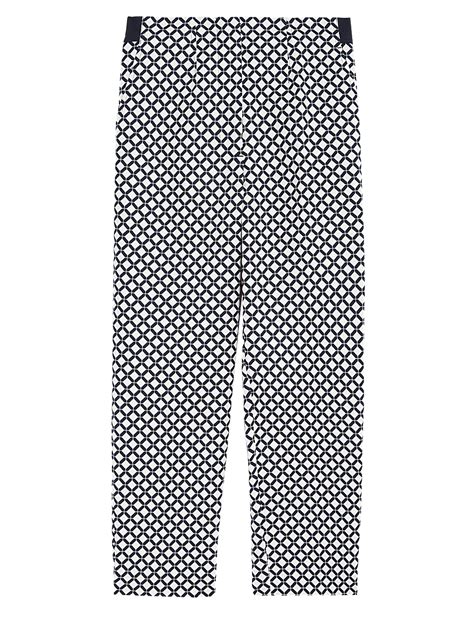Buy Cotton Rich Geometric Slim Fit Trousers at Marks & Spencer