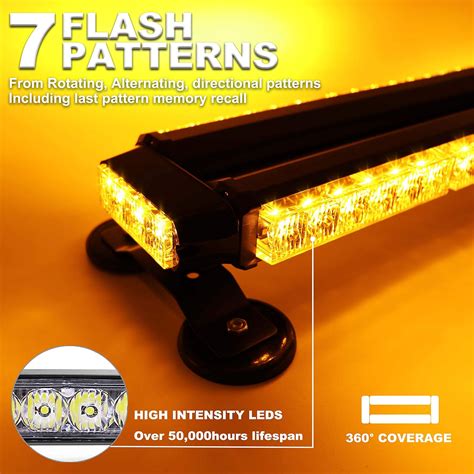Buy FOXCID White Amber 48 102 LED Emergency Warning Security Roof Top ...