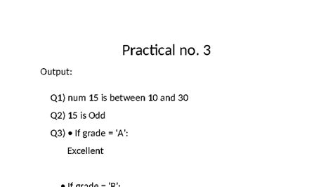 JPR 1-12 - Practical Exercises and Outputs Summary - Studocu