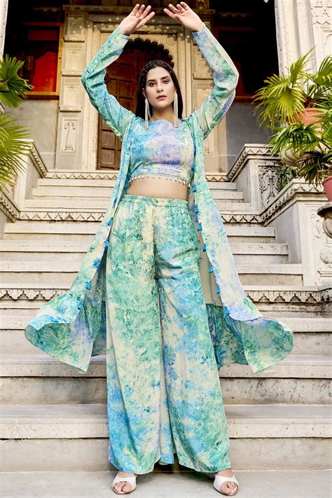 Trendy Beach Party Co-ord With Long Shrug - Anaya Designer Studio