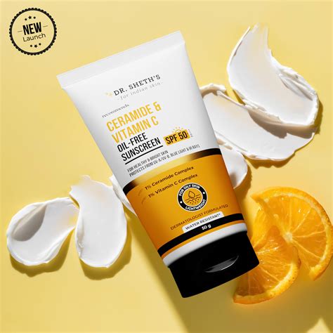 Ceramide & Vitamin C Oil Free Sunscreen - 50g – Dr Sheth's